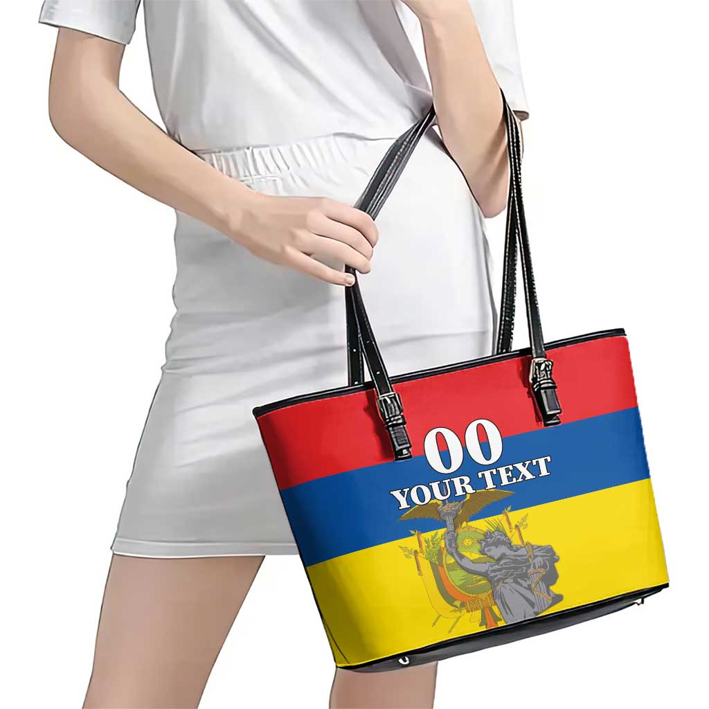 Custom Ecuador Independence Day 1809 Leather Tote Bag Monumento a la Independencia LT18