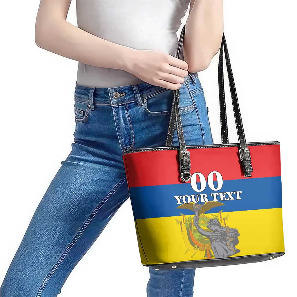 Custom Ecuador Independence Day 1809 Leather Tote Bag Monumento a la Independencia LT18
