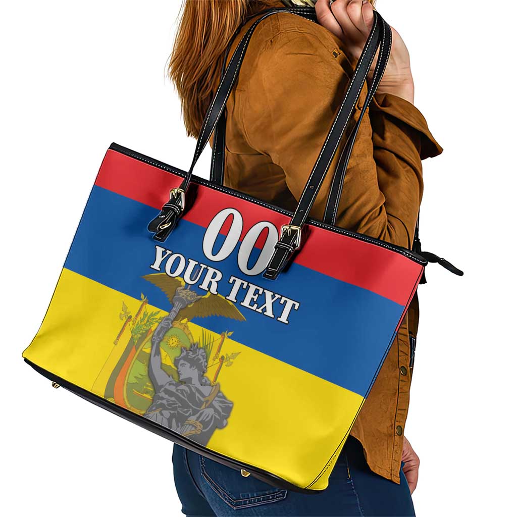 Custom Ecuador Independence Day 1809 Leather Tote Bag Monumento a la Independencia LT18