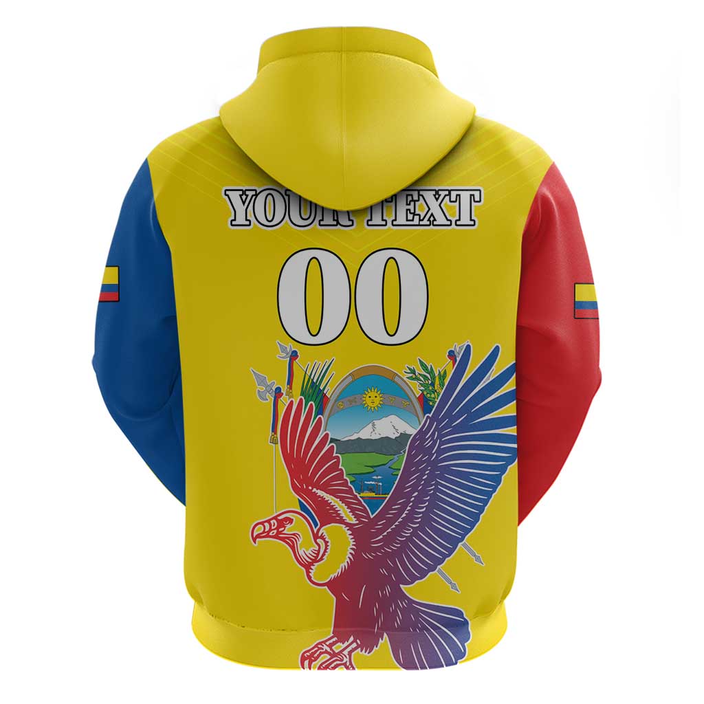 Custom Ecuador Independence Day Hoodie Andean Condor With Coat Of Arms LT18