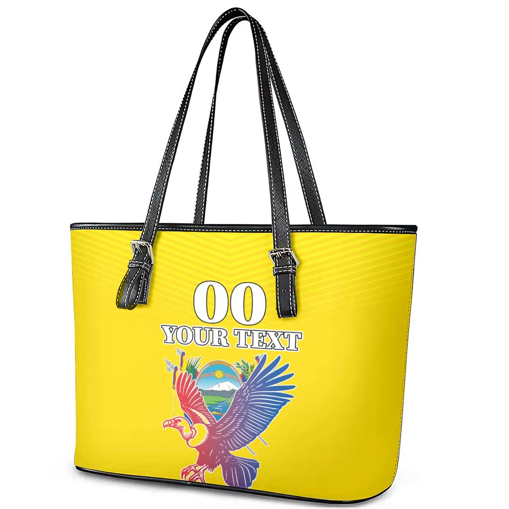 Custom Ecuador Independence Day Leather Tote Bag Andean Condor With Coat Of Arms LT18