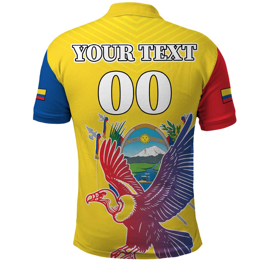 Custom Ecuador Independence Day Polo Shirt Andean Condor With Coat Of Arms LT18