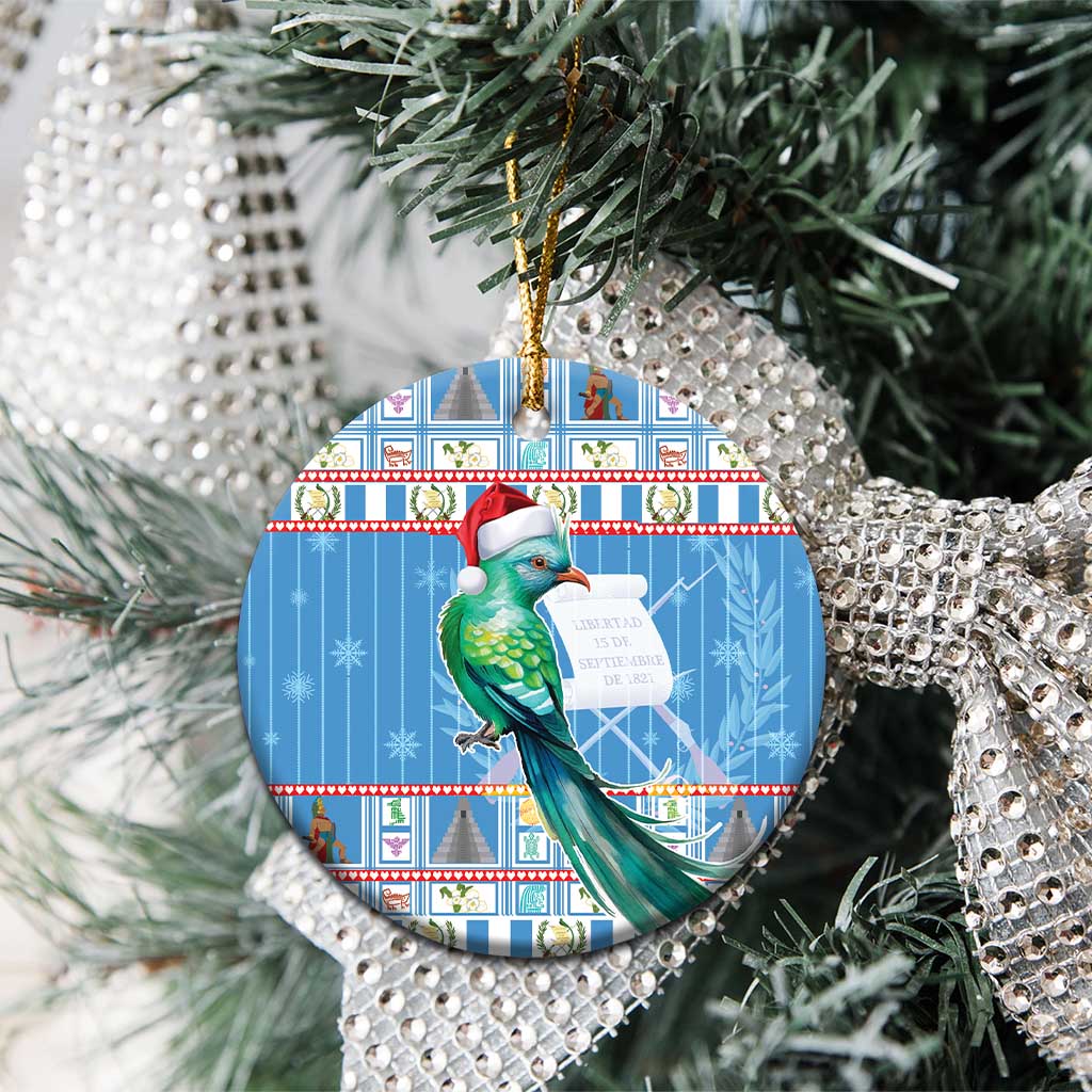 Guatemala Christmas Ceramic Ornament Resplendent Queztal Libre Crezca Fecundo LT18