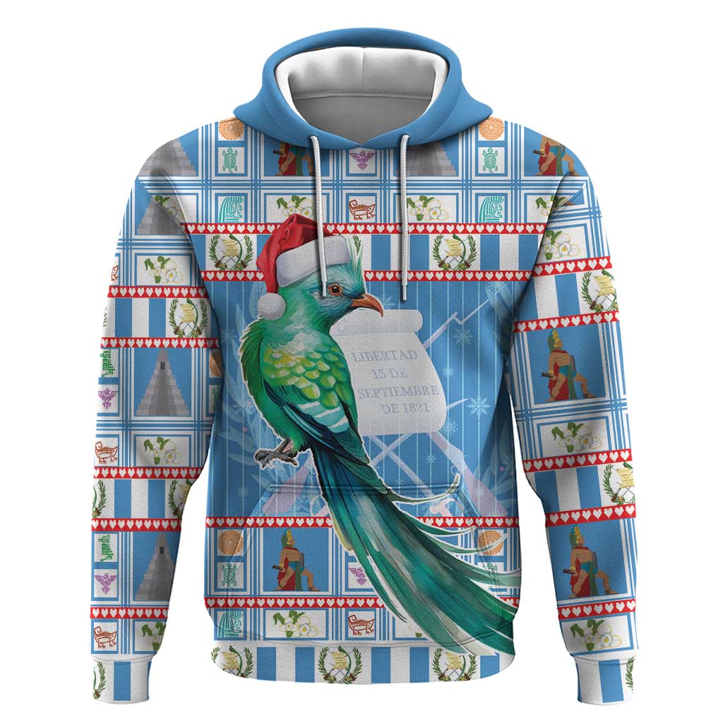 Guatemala Christmas Hoodie Resplendent Queztal Libre Crezca Fecundo LT18