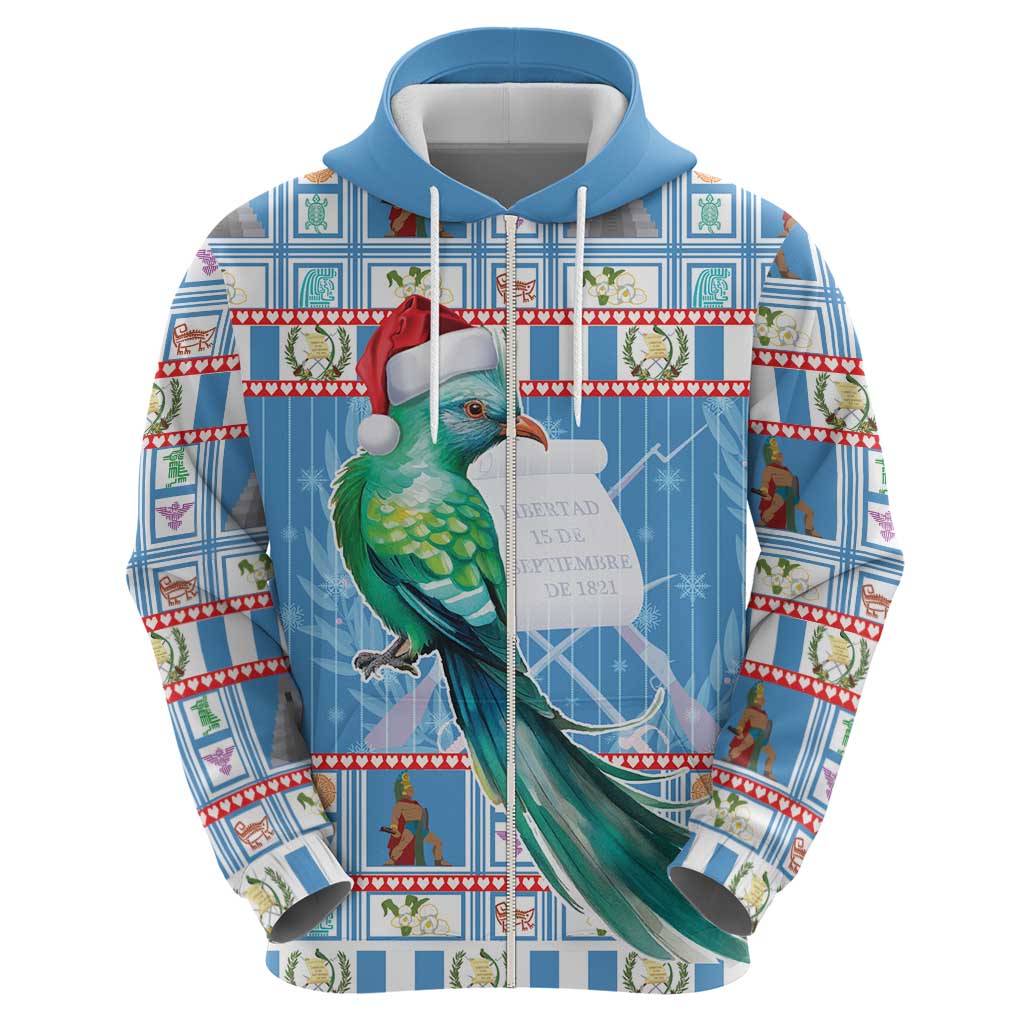 Guatemala Christmas Hoodie Resplendent Queztal Libre Crezca Fecundo LT18