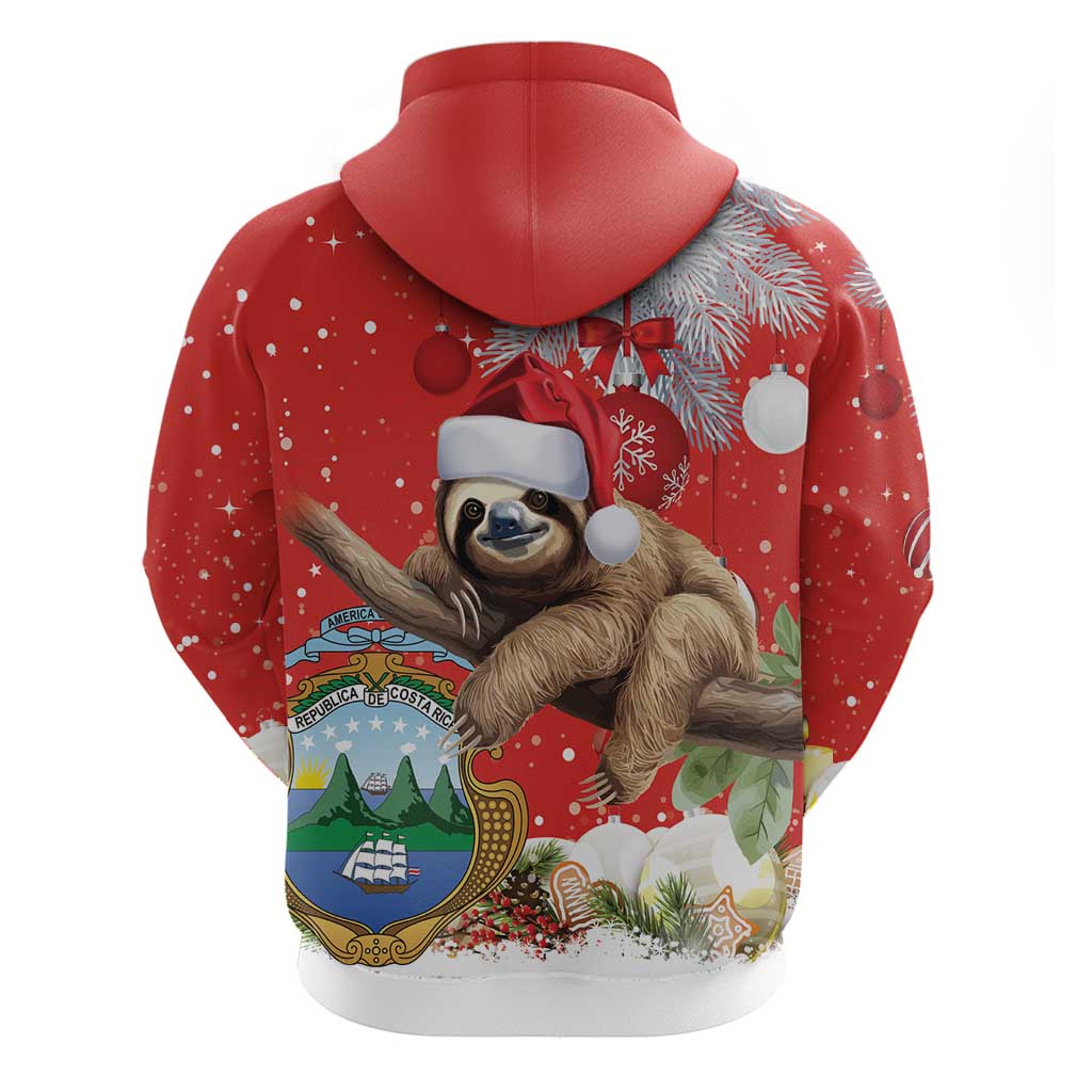 Christmas Costa Rica Hoodie A Cheerful Sloth Wearing a Santa Hat LT18