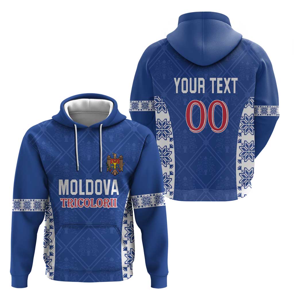 Custom Moldova Football Hoodie Tricolorii Tree Of Life Blue Version LT18