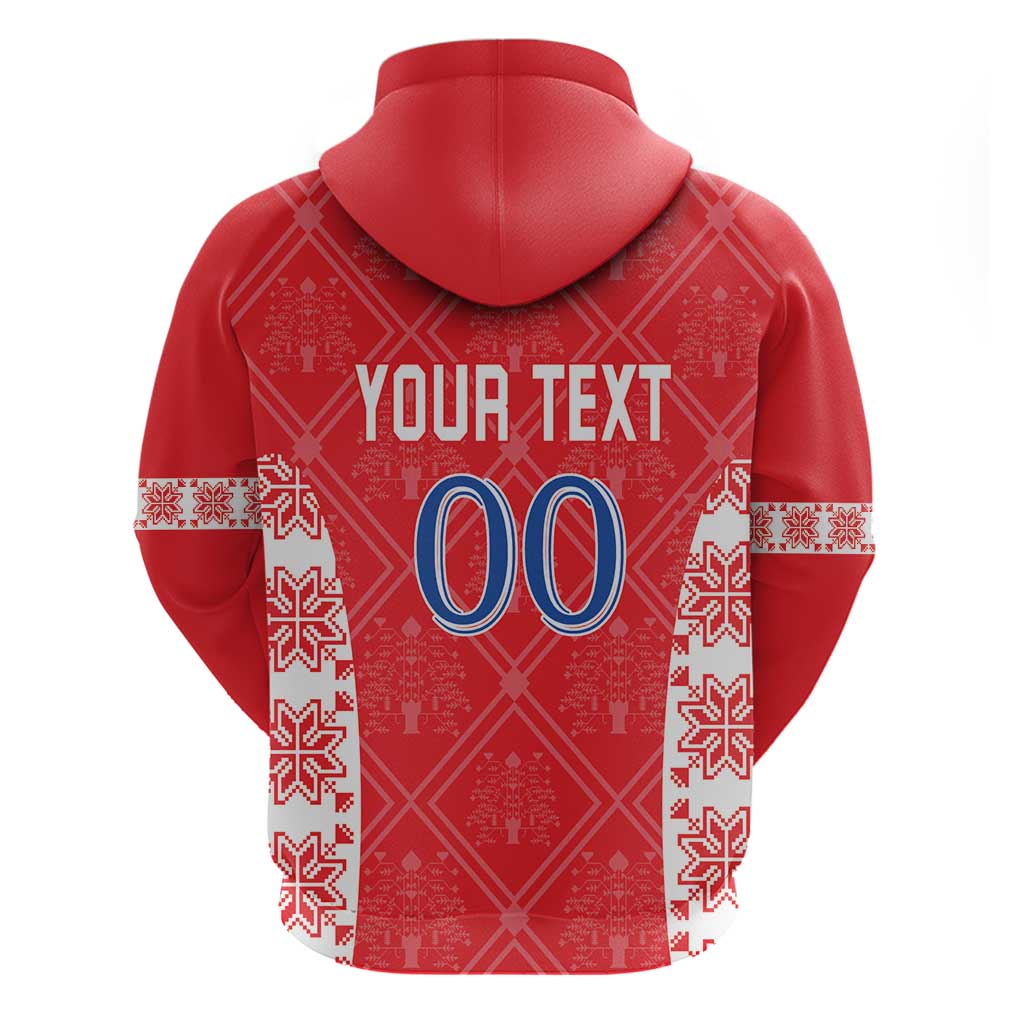 Custom Moldova Football Hoodie Tricolorii Tree Of Life Red Version LT18