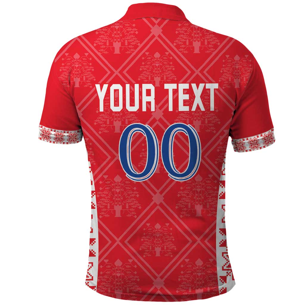Custom Moldova Football Polo Shirt Tricolorii Tree Of Life Red Version LT18