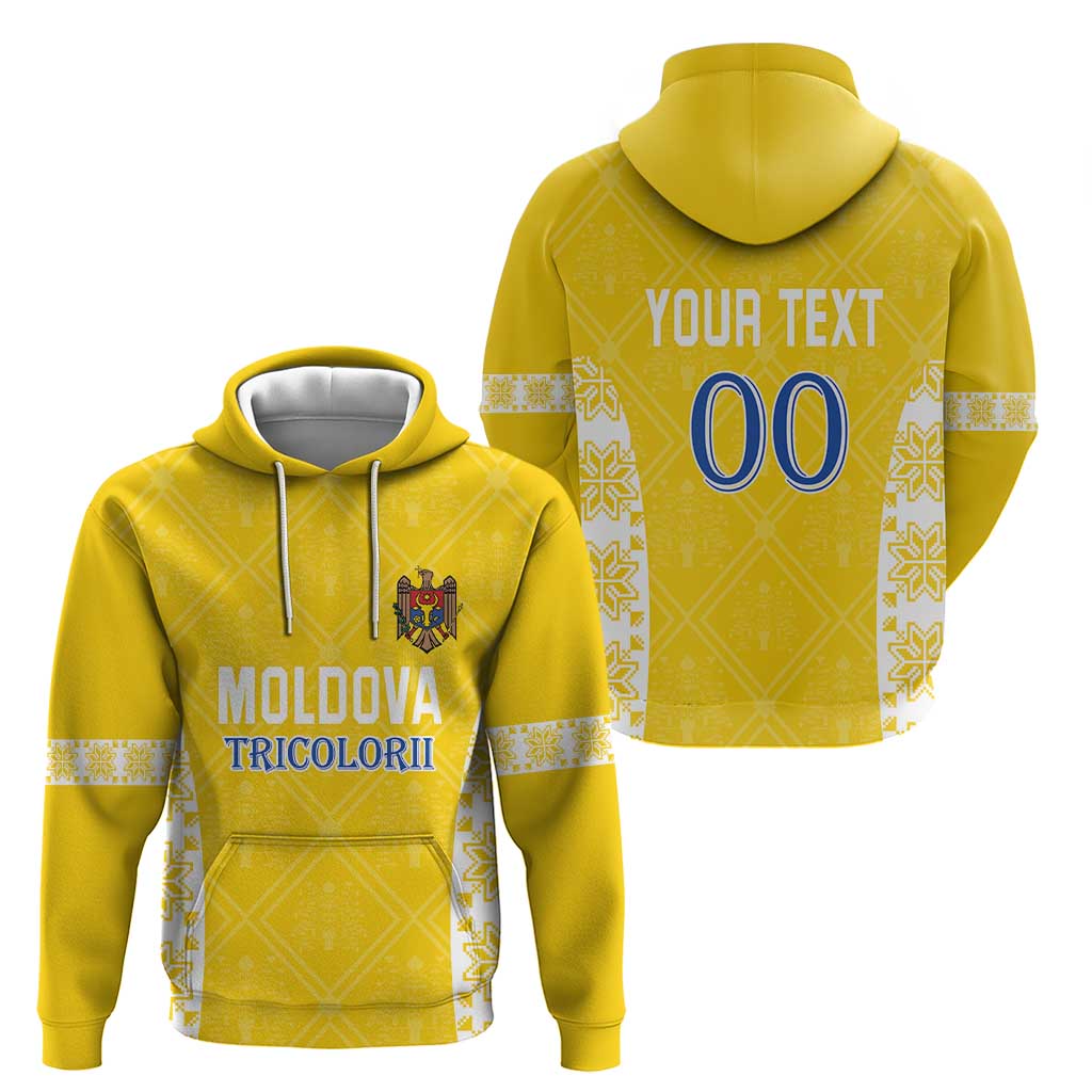 Custom Moldova Football Hoodie Tricolorii Tree Of Life Yellow Version LT18