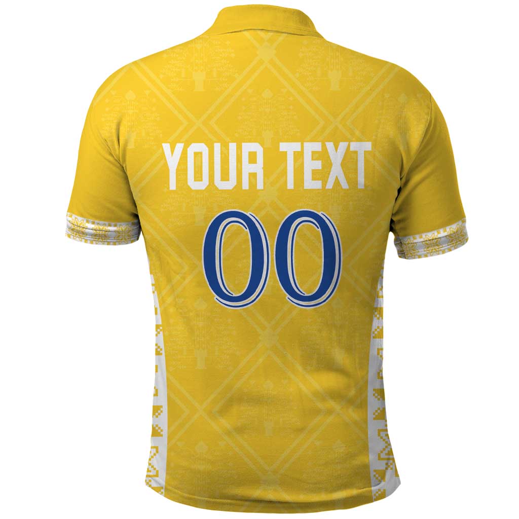 Custom Moldova Football Polo Shirt Tricolorii Tree Of Life Yellow Version LT18