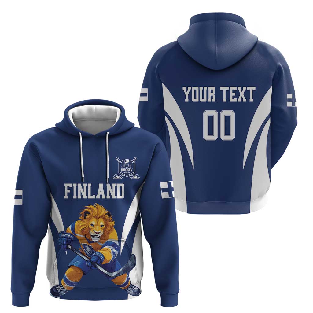 Custom Finland Hockey Hoodie Suomi Leijonat Mascot LT18