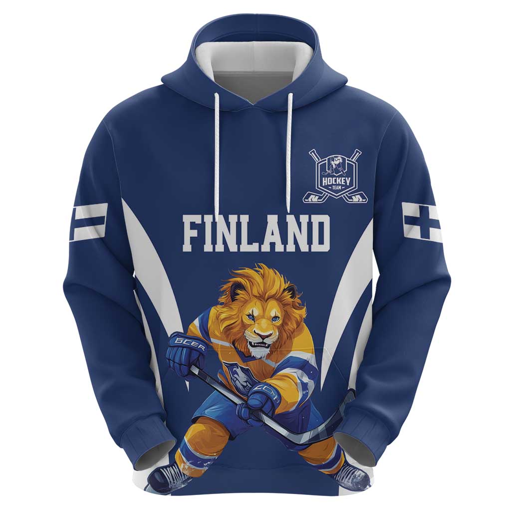 Custom Finland Hockey Hoodie Suomi Leijonat Mascot LT18