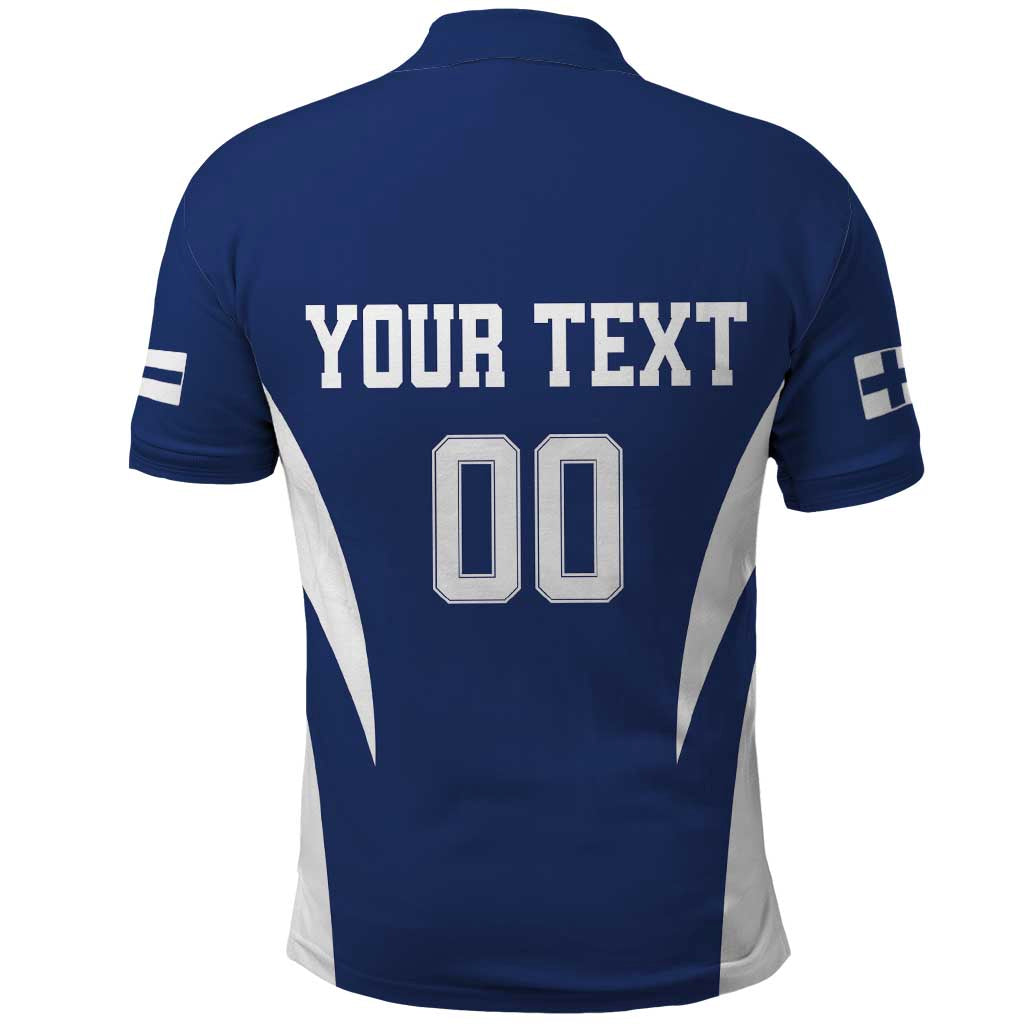 Custom Finland Hockey Polo Shirt Suomi Leijonat Mascot LT18