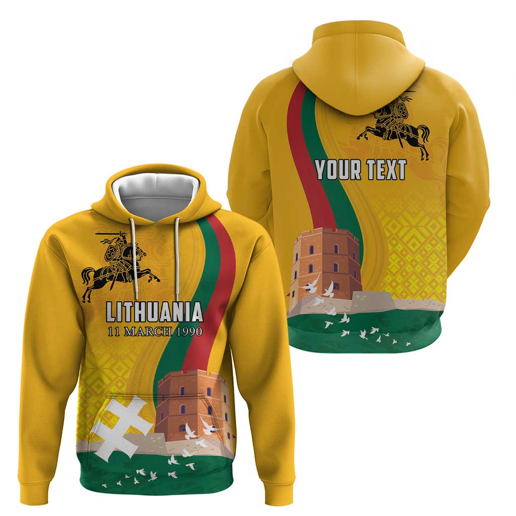 Personalized Lithuania Independence Restoration Day Hoodie Gediminas Tower Flag Style LT18