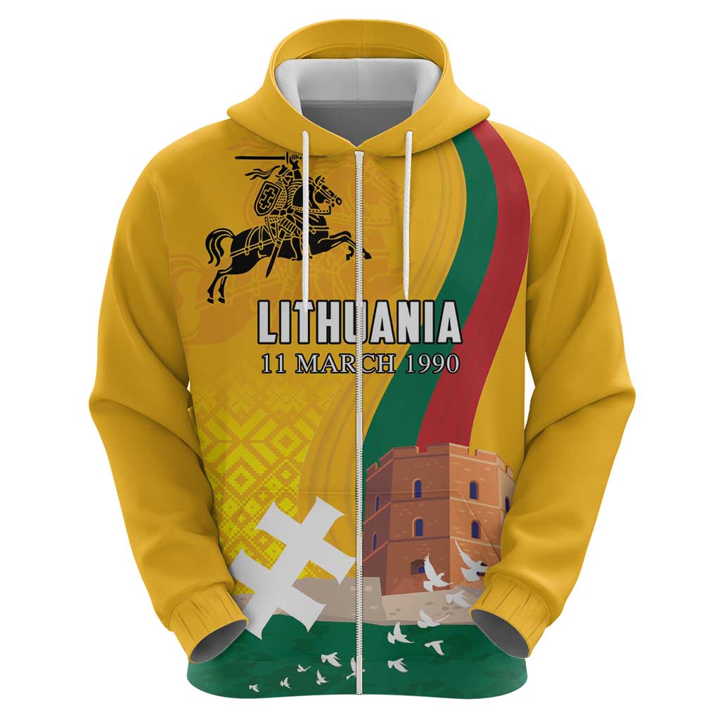 Personalized Lithuania Independence Restoration Day Hoodie Gediminas Tower Flag Style LT18