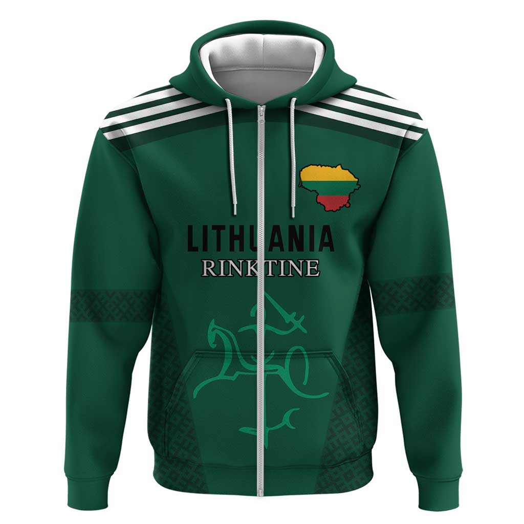 Custom Lithuania Football Hoodie Vytis Lithuanian Lietuva Green Version LT18