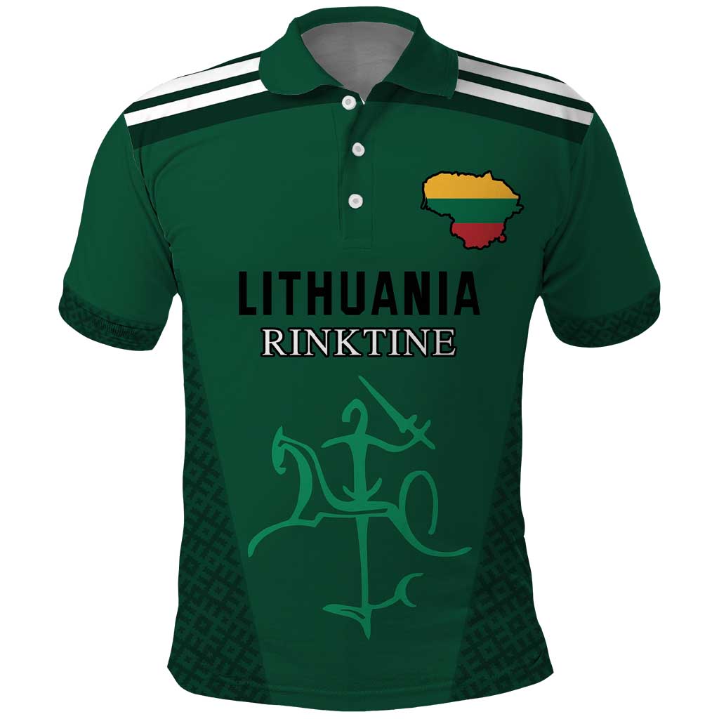 Custom Lithuania Football Polo Shirt Vytis Lithuanian Lietuva Green Version LT18