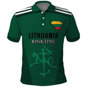 Custom Lithuania Football Polo Shirt Vytis Lithuanian Lietuva Green Version LT18