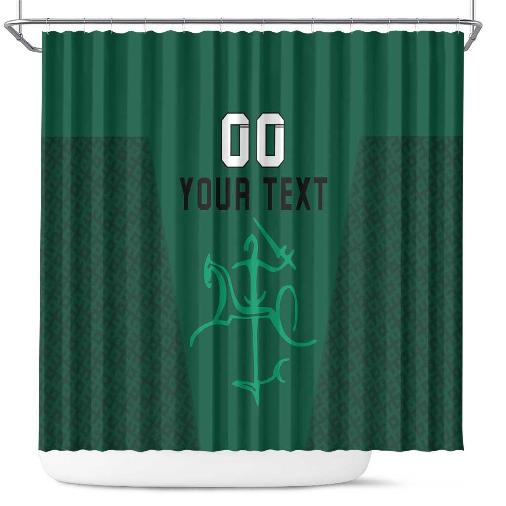 Custom Lithuania Football Shower Curtain Vytis Lithuanian Lietuva Green Version LT18