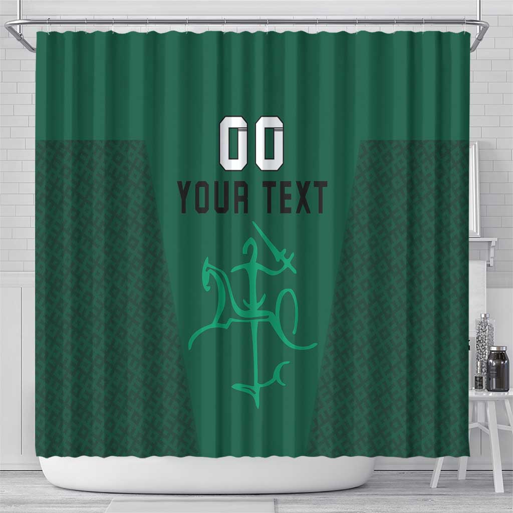 Custom Lithuania Football Shower Curtain Vytis Lithuanian Lietuva Green Version LT18
