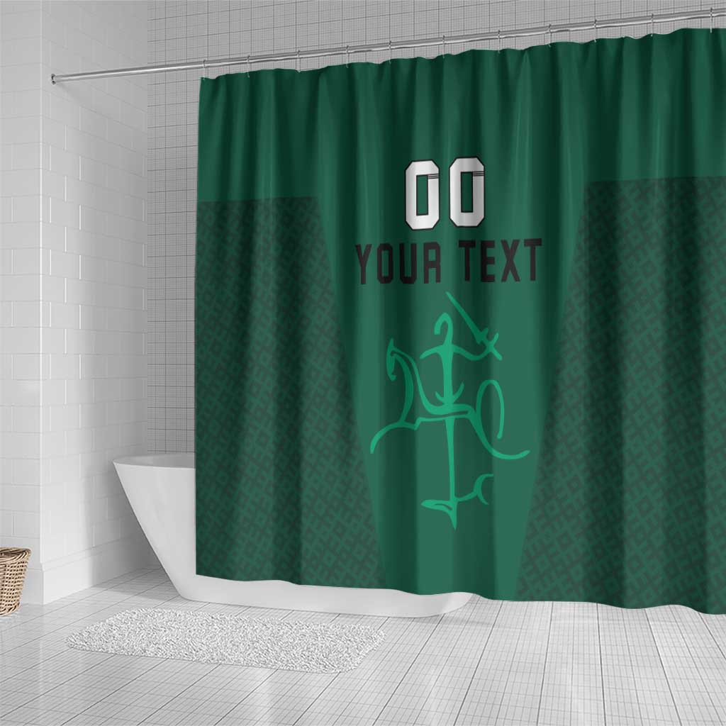 Custom Lithuania Football Shower Curtain Vytis Lithuanian Lietuva Green Version LT18