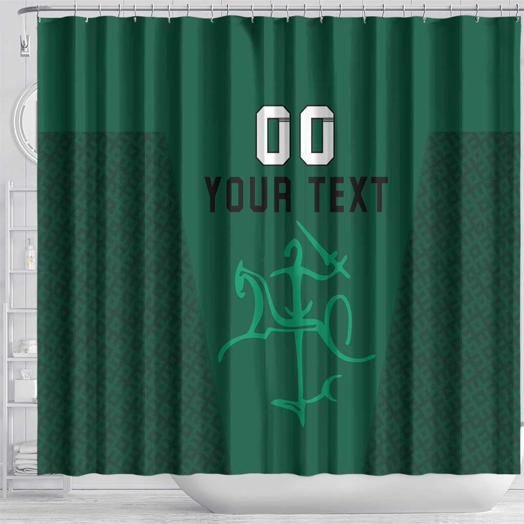 Custom Lithuania Football Shower Curtain Vytis Lithuanian Lietuva Green Version LT18