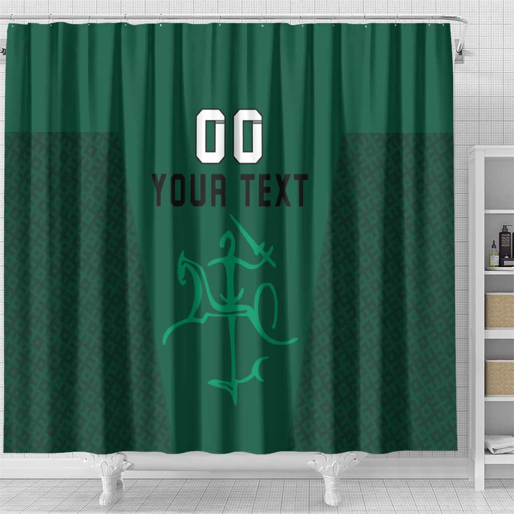 Custom Lithuania Football Shower Curtain Vytis Lithuanian Lietuva Green Version LT18