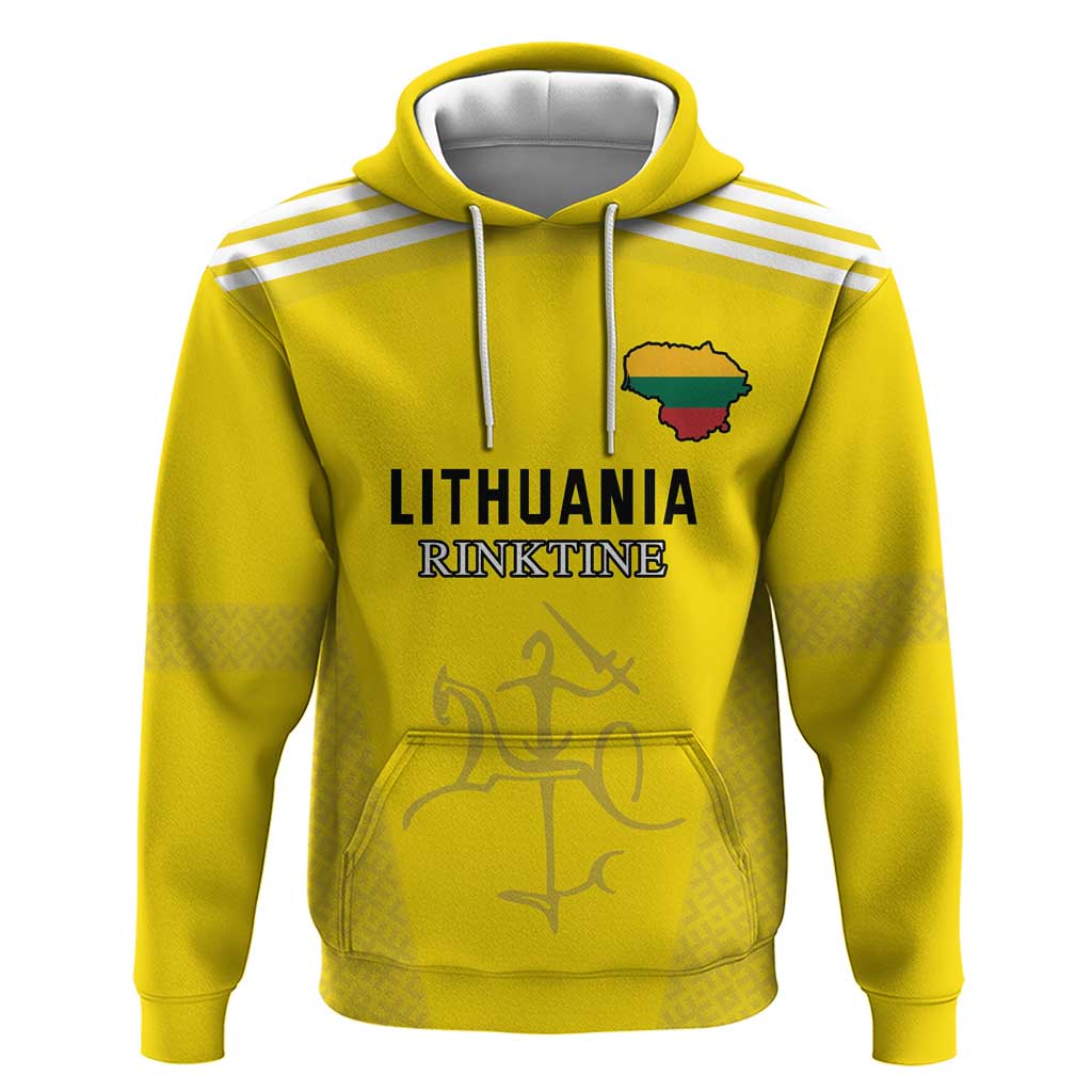 Custom Lithuania Football Hoodie Vytis Lithuanian Lietuva Yellow Version LT18