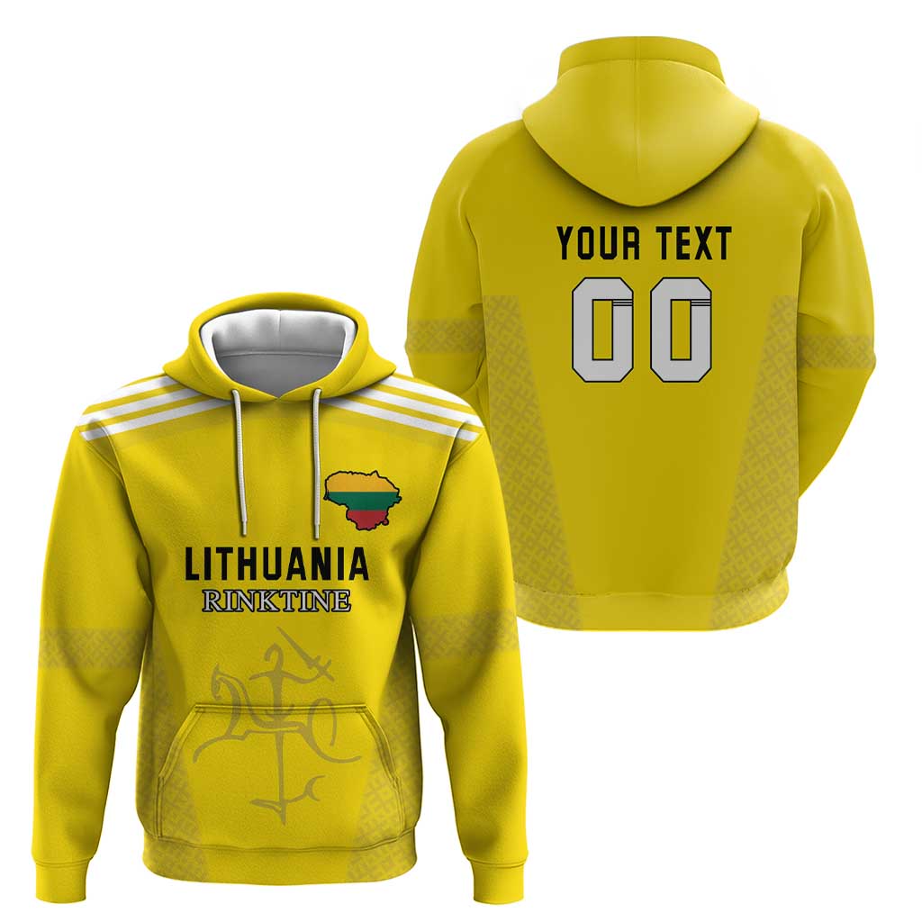 Custom Lithuania Football Hoodie Vytis Lithuanian Lietuva Yellow Version LT18