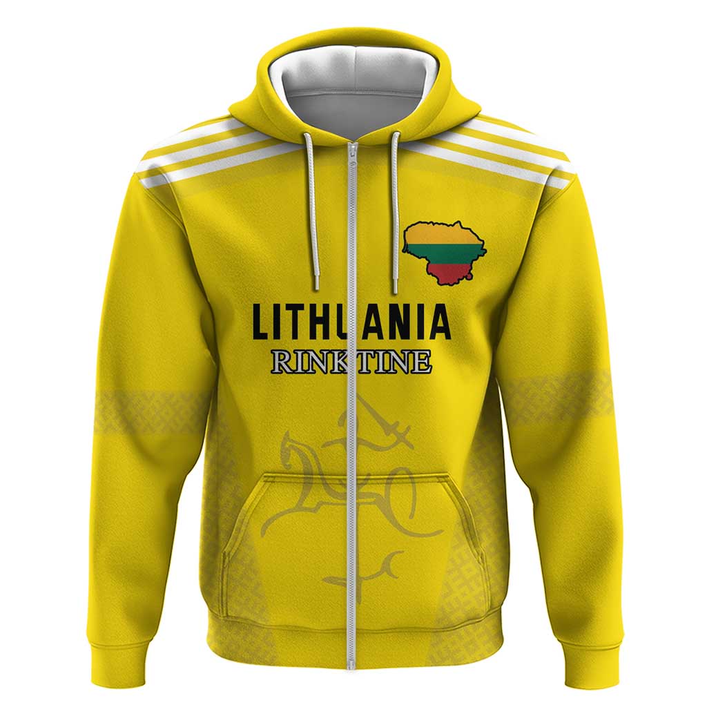 Custom Lithuania Football Hoodie Vytis Lithuanian Lietuva Yellow Version LT18