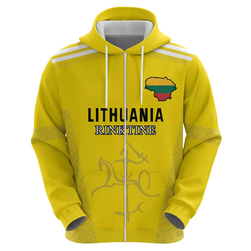Custom Lithuania Football Hoodie Vytis Lithuanian Lietuva Yellow Version LT18