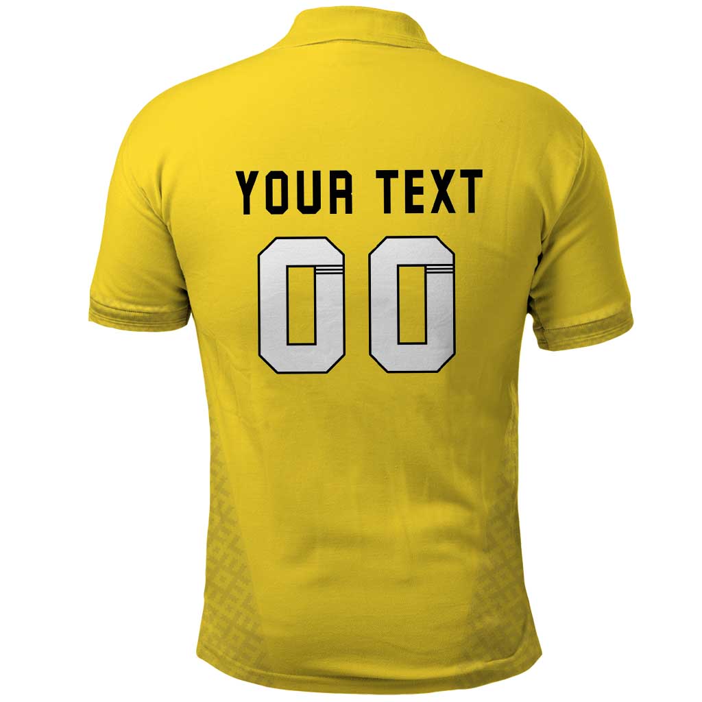 Custom Lithuania Football Polo Shirt Vytis Lithuanian Lietuva Yellow Version LT18