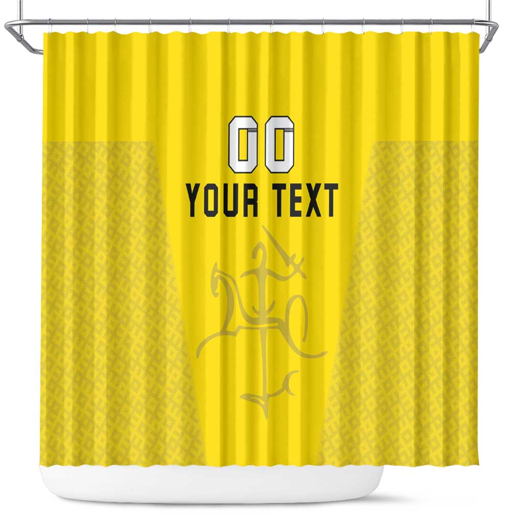 Custom Lithuania Football Shower Curtain Vytis Lithuanian Lietuva Yellow Version LT18