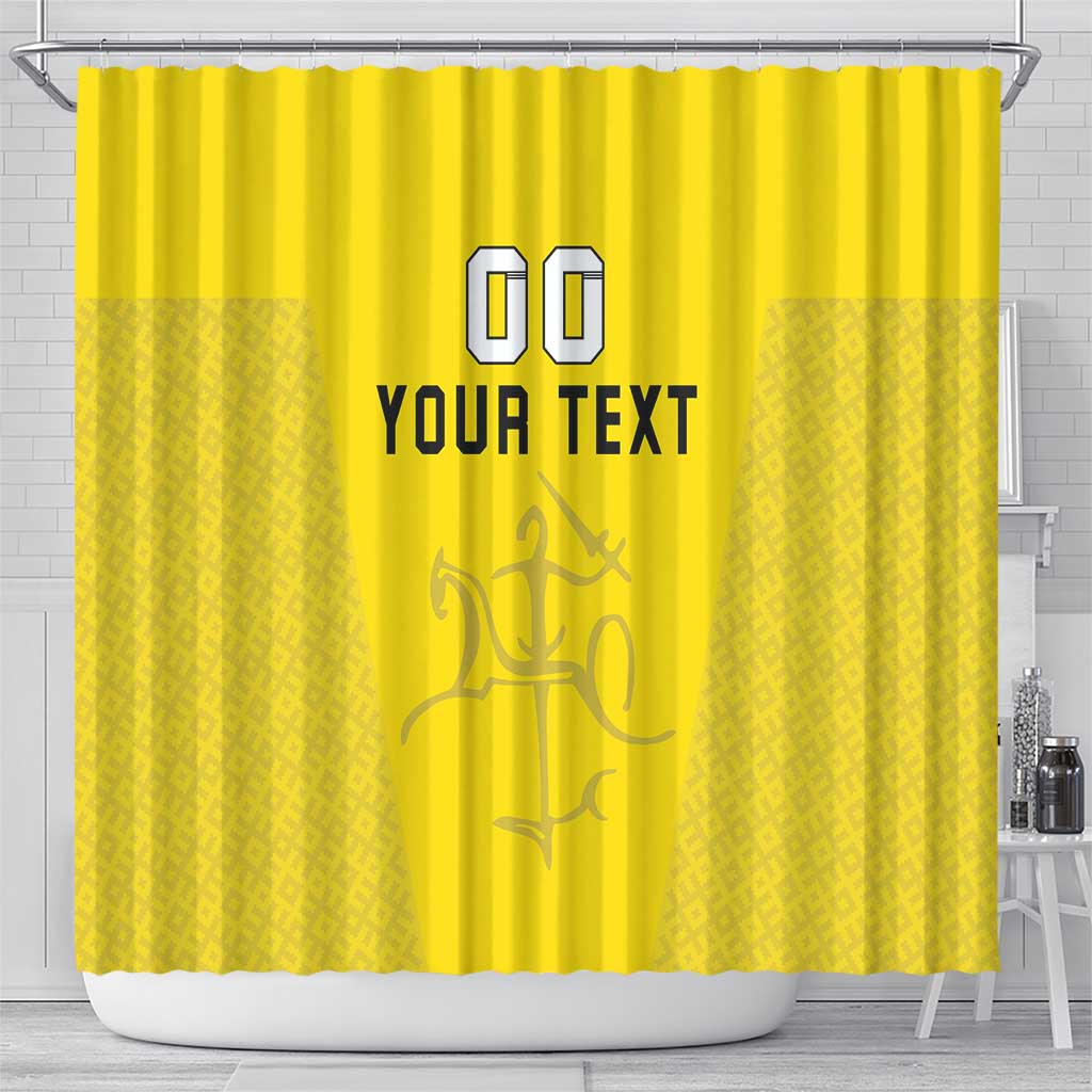 Custom Lithuania Football Shower Curtain Vytis Lithuanian Lietuva Yellow Version LT18
