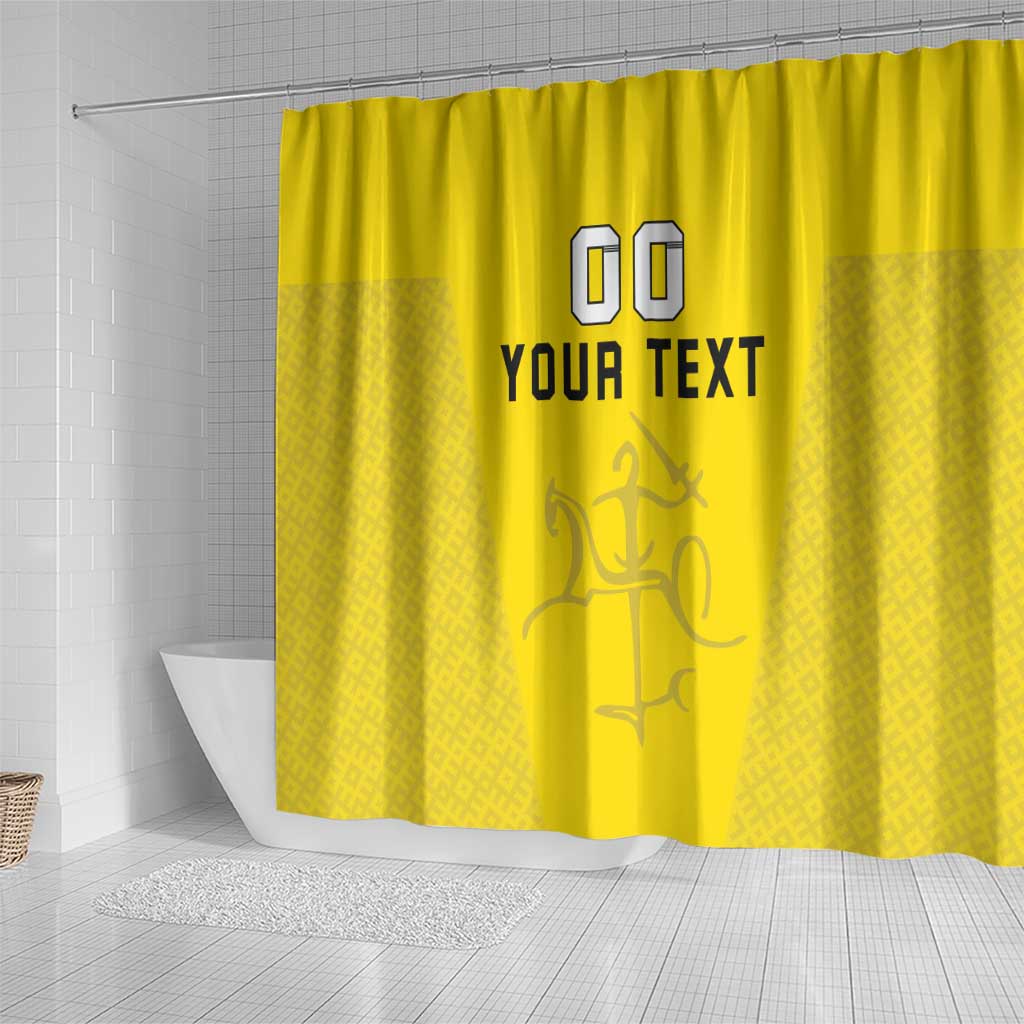 Custom Lithuania Football Shower Curtain Vytis Lithuanian Lietuva Yellow Version LT18