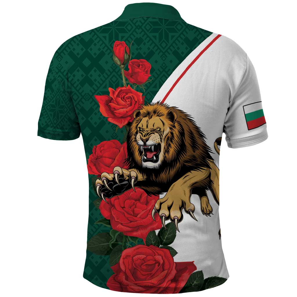 Bulgaria Lion Polo Shirt Folk Patterns With Rose LT18