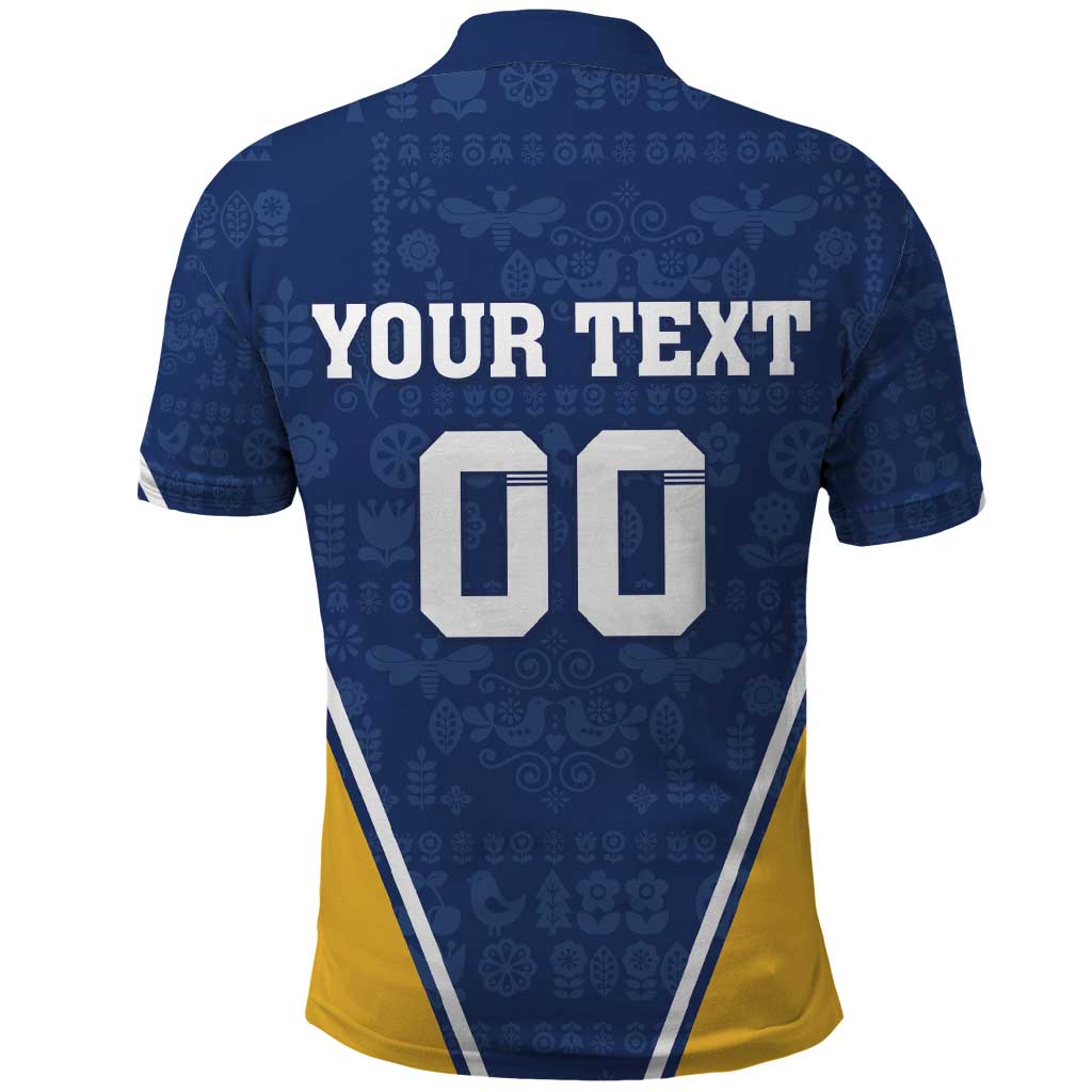 Custom Finland Lion Polo Shirt Finnish Folk Patterns LT18