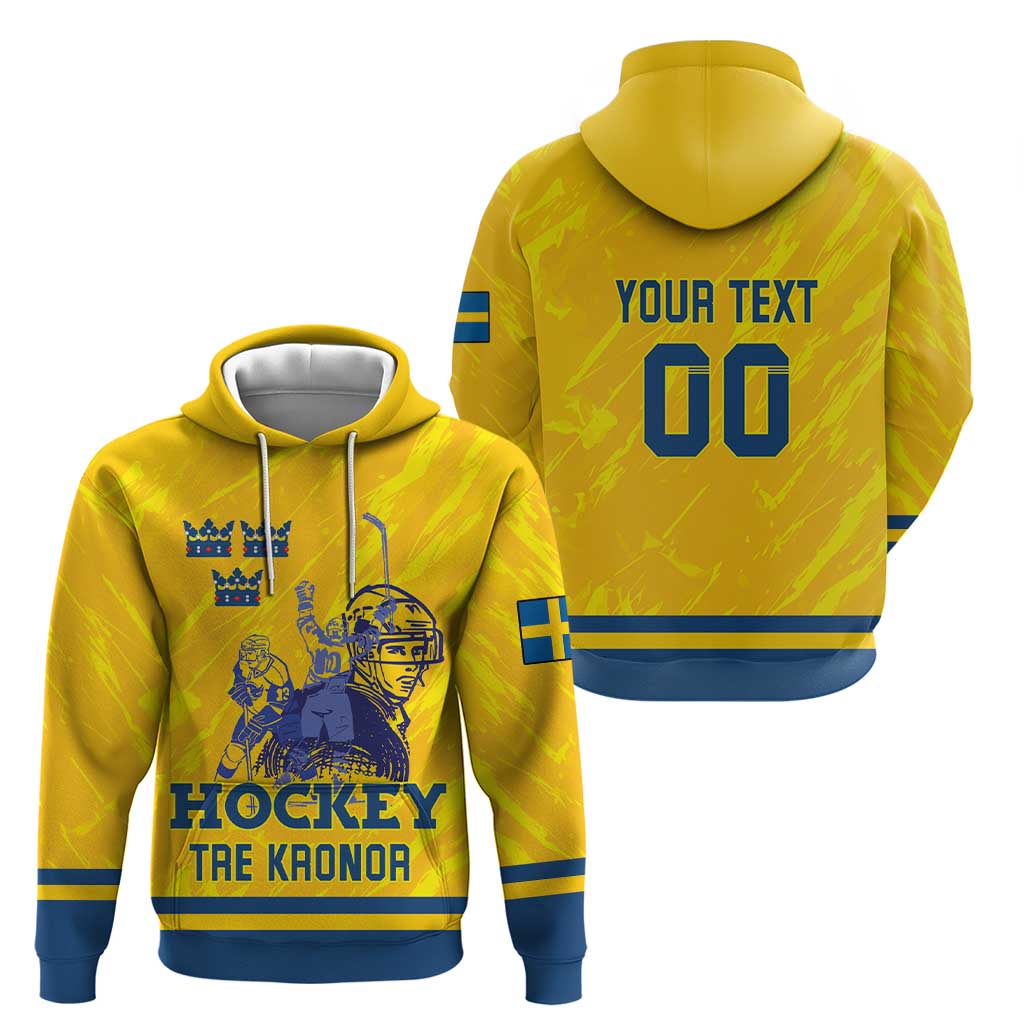Custom Sweden Hockey Hoodie Tre Kronor Go Champions LT18