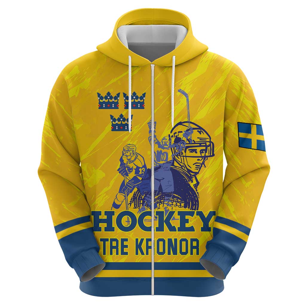 Custom Sweden Hockey Hoodie Tre Kronor Go Champions LT18