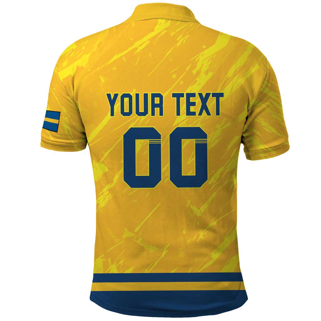 Custom Sweden Hockey Polo Shirt Tre Kronor Go Champions LT18