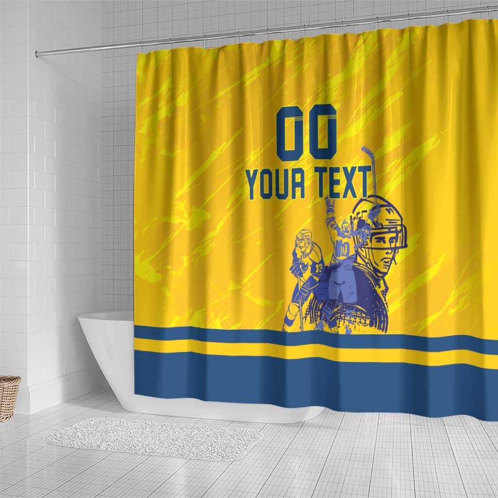 Custom Sweden Hockey Shower Curtain Tre Kronor Go Champions LT18