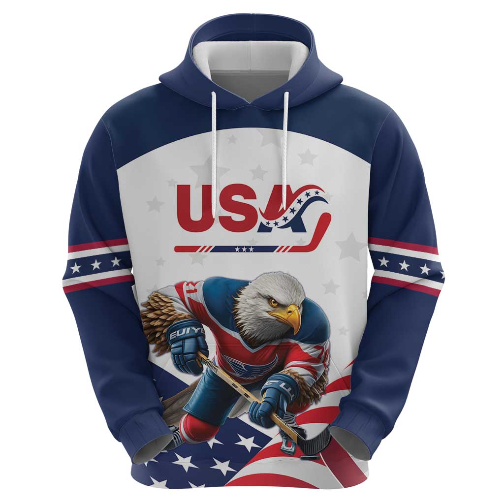 Custom USA Ice Hockey Hoodie Team United States Eagle Mascot LT18