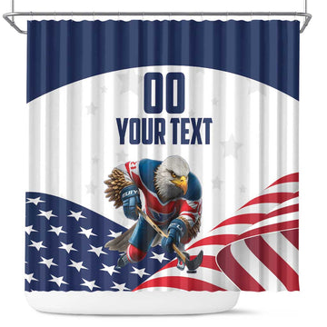 Custom USA Ice Hockey Shower Curtain Team United States Eagle Mascot LT18