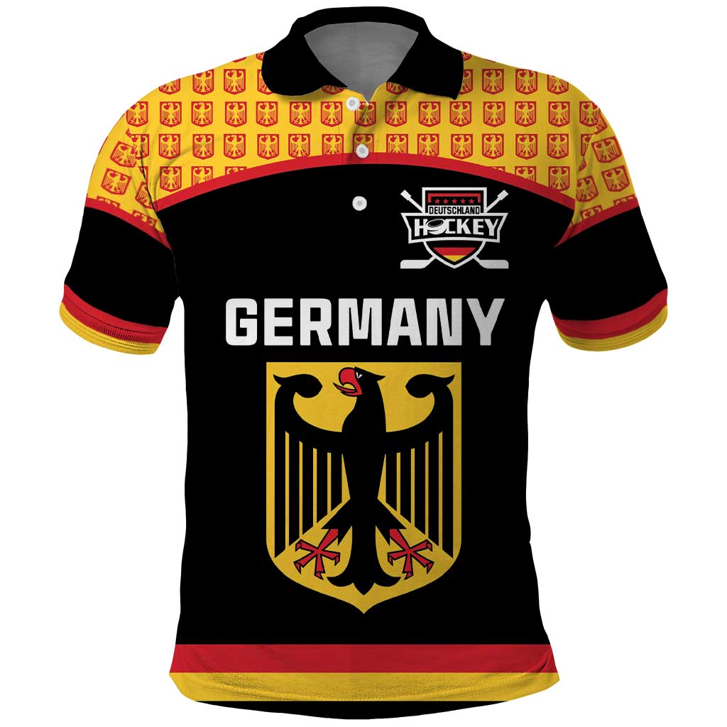 Custom Germany Hockey Polo Shirt Trager der Adler Flag Style LT18