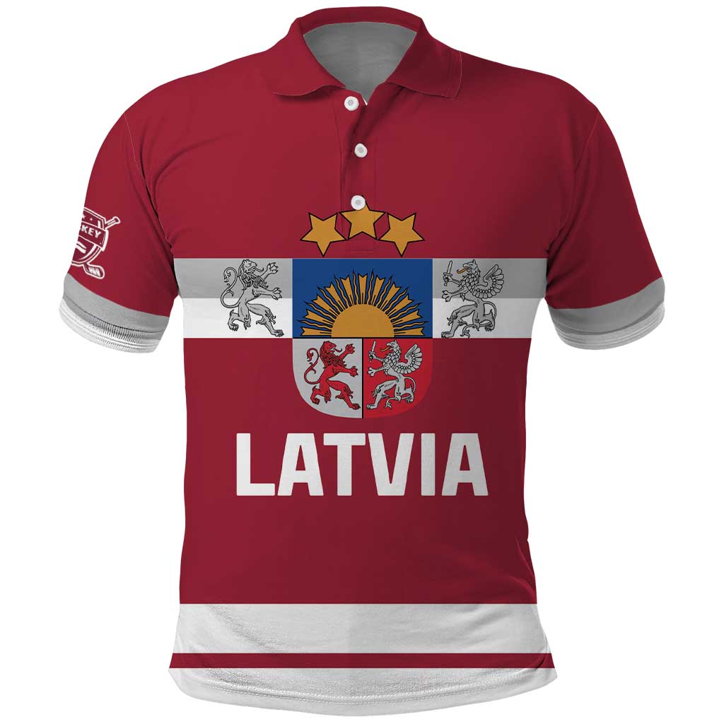 Custom Latvia Hockey Polo Shirt Latvijas Go Champions LT18