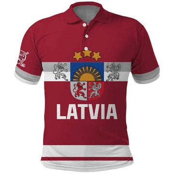Custom Latvia Hockey Polo Shirt Latvijas Go Champions LT18