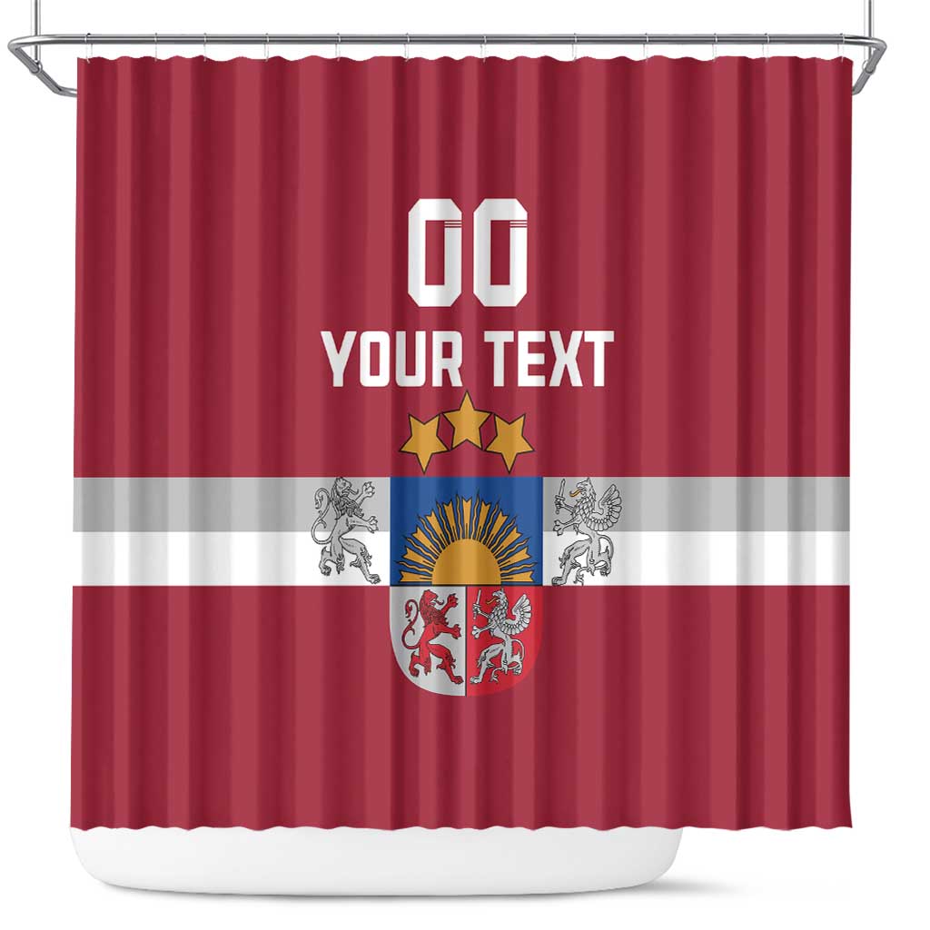 Custom Latvia Hockey Shower Curtain Latvijas Go Champions LT18