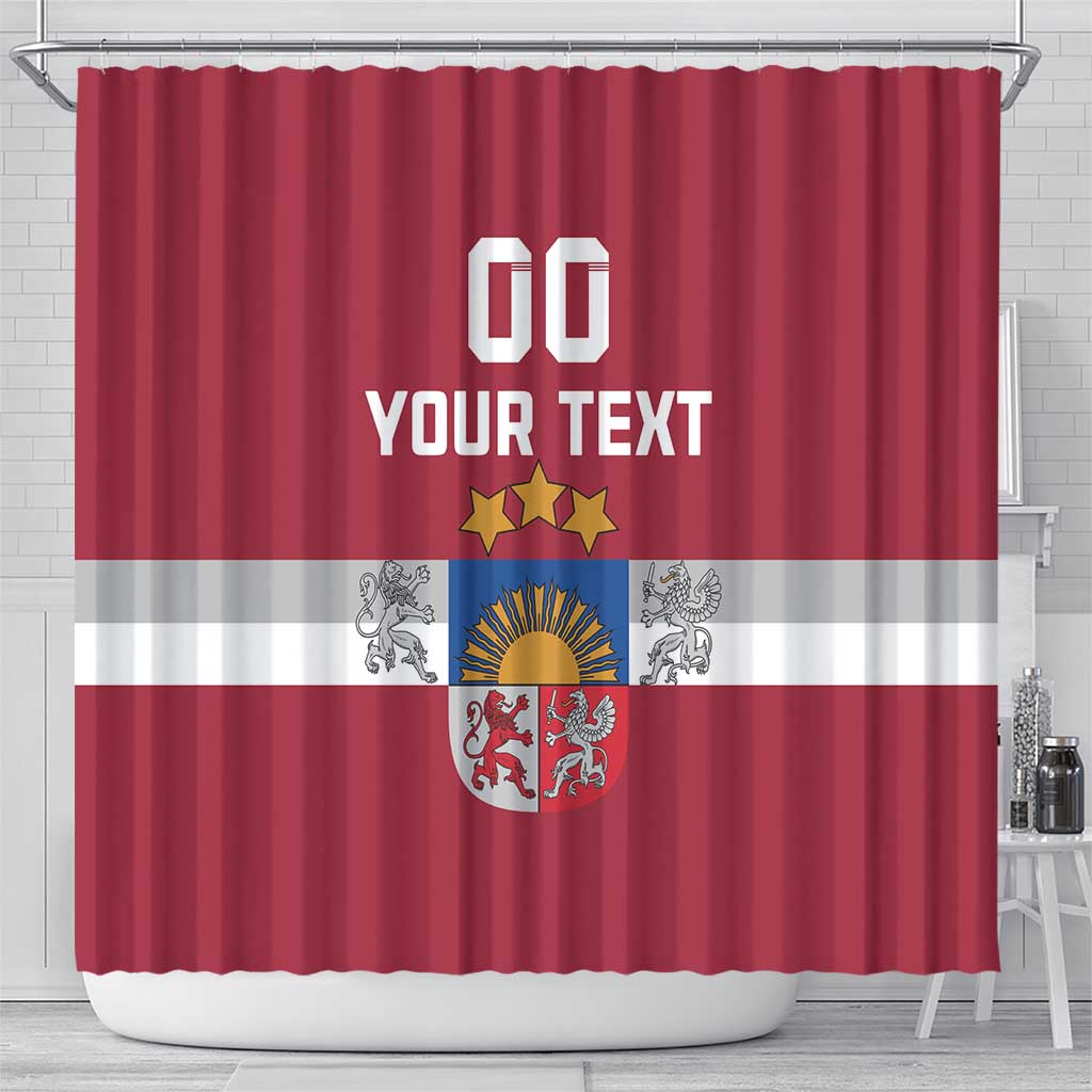 Custom Latvia Hockey Shower Curtain Latvijas Go Champions LT18