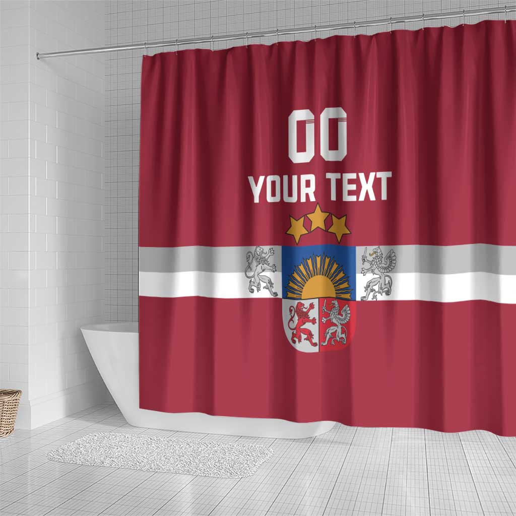 Custom Latvia Hockey Shower Curtain Latvijas Go Champions LT18